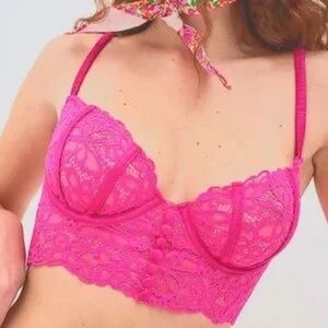 For love & lemons Lace Bralette in Vibrant Pink